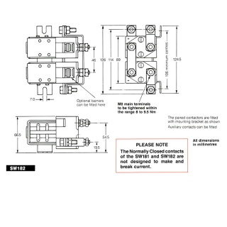 SW182-2 Albright Double-acting Motor-reversing Solenoid 12V Continuous