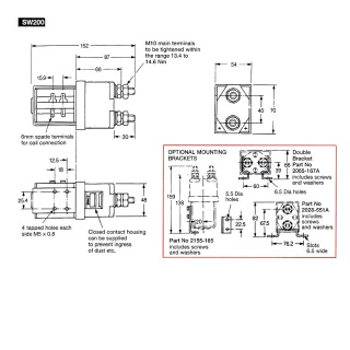 SW200-2 Albright Single-acting Solenoid Contactor 24V Intermittent