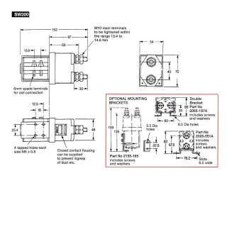 SW200-27 Albright Single-acting Solenoid Contactor 96V Continuous