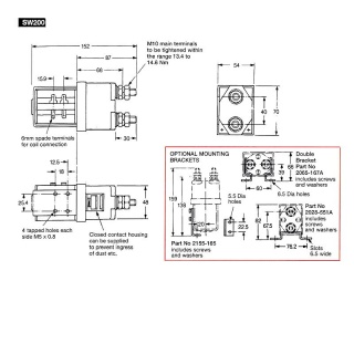 SW200N-2 Albright Single-acting Solenoid Contactor 24V Intermittent