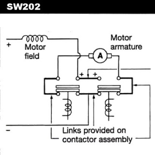 SW202-16 Albright Double-acting Motor-reversing Solenoid 24V Continuous