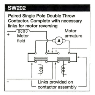 SW202N-6 Albright Double-acting Motor-reversing Solenoid 24V Intermittent