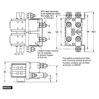 SW202N-89 Albright Double-acting Motor-reversing Solenoid 24V Intermittent