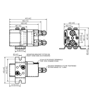 SW60-39P Albright 24V DC IP66 Sealed Miniature Solenoid Intermittent 80A