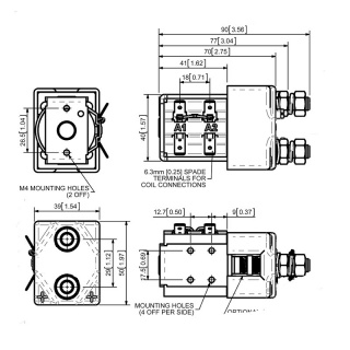 SW85-13 Albright Normally Closed Solenoid Contactor - 36V Continuous