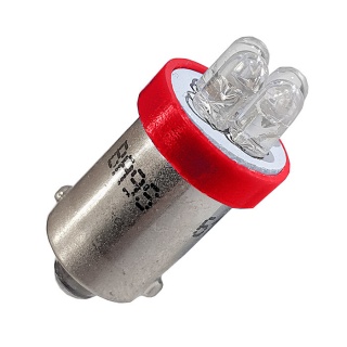 Twin Pack 12V (233) Single Contact  BA9S Red LED Auto Bulbs | Re: L-002-33R