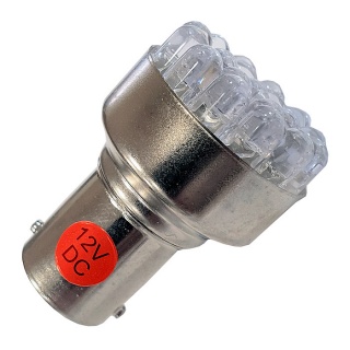 Twin Pack 12V (382) SCC Single Contact Red LED Auto Bulb | Re: L-003-82R