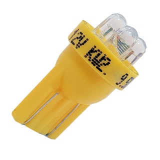 Twin Pack T10 12V (501) Capless Yellow LED Automotive Bulb | Re: L-005-01Y